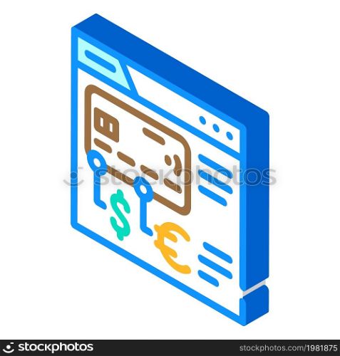 fintech digital card isometric icon vector. fintech digital card sign. isolated symbol illustration. fintech digital card isometric icon vector illustration