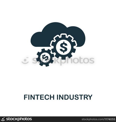 Fintech Industry icon. Monochrome style design from fintech collection. UX and UI. Pixel perfect fintech industry icon. For web design, apps, software, printing usage.. Fintech Industry icon. Monochrome style design from fintech icon collection. UI and UX. Pixel perfect fintech industry icon. For web design, apps, software, print usage.