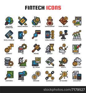 Fintech , Thin Line and Pixel Perfect Icons