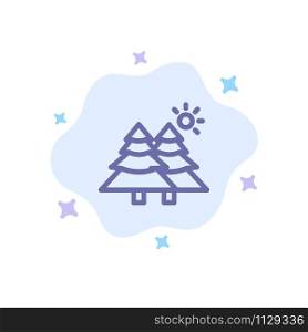 Fir, Forest, Nature, Trees Blue Icon on Abstract Cloud Background