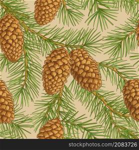 fir tree branches vector pattern on color background. fir tree vector pattern on white background