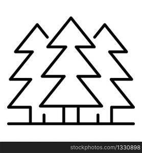 Fir tree forest icon. Outline fir tree forest vector icon for web design isolated on white background. Fir tree forest icon, outline style