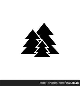 Fir Tree Forest, Spruce Trees. Flat Vector Icon illustration. Simple black symbol on white background. Fir Tree Forest, Spruce Trees sign design template for web and mobile UI element. Fir Tree Forest Flat Vector Icon