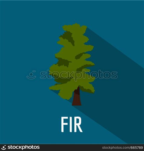 Fir tree icon. Flat illustration of fir tree vector icon for web. Fir tree icon, flat style