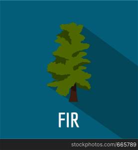 Fir tree icon. Flat illustration of fir tree vector icon for web. Fir tree icon, flat style