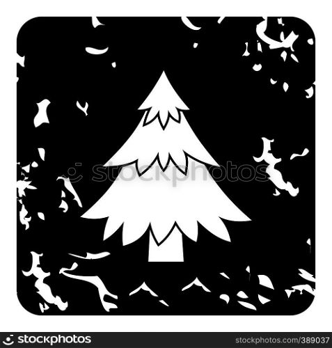 Fir tree icon. Grunge illustration of tree vector icon for web design. Fir tree icon, grunge style