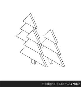 Fir tree icon in isometric 3d style on a white background. Fir tree icon, isometric 3d style