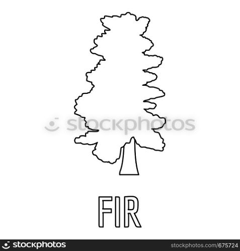 Fir tree icon. Outline illustration of fir tree vector icon for web. Fir tree icon, outline style.