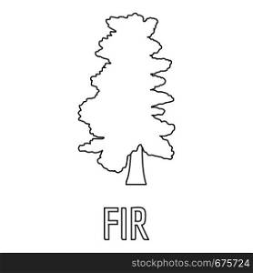 Fir tree icon. Outline illustration of fir tree vector icon for web. Fir tree icon, outline style.