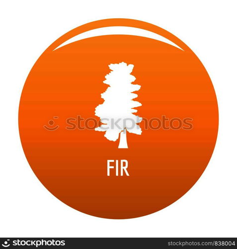 Fir tree icon. Simple illustration of fir tree vector icon for any design orange. Fir tree icon vector orange