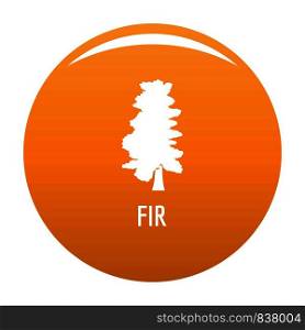 Fir tree icon. Simple illustration of fir tree vector icon for any design orange. Fir tree icon vector orange