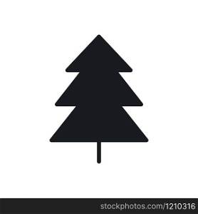 Fir Tree Icon. Spruce Forest. Hiking Sign and Symbol