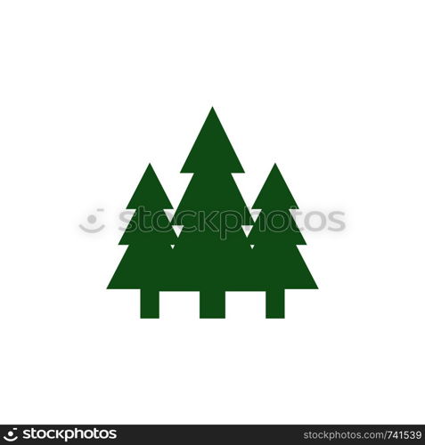 Fir trees icon. Green ecological sign. Protect planet. Vector illustration for design.