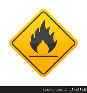 Fire. A fire warning sign. Flat style, simple design
