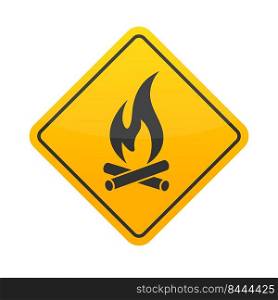 Fire. A fire warning sign. Flat style, simple design 