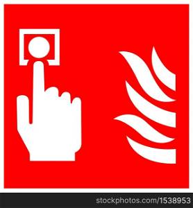 Fire Alarm Call Point Symbol Sign Isolate On White Background,Vector Illustration EPS.10