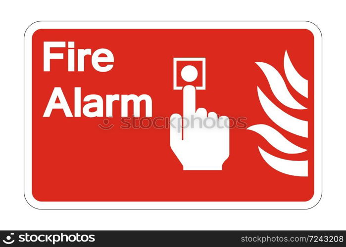 Fire alarm control Symbol Sign on white background,Vector illustration