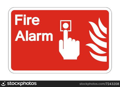 Fire alarm control Symbol Sign on white background,Vector illustration