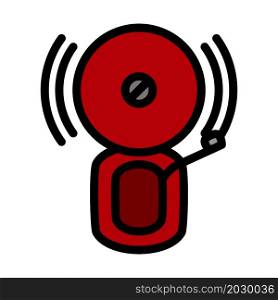 Fire Alarm Icon. Editable Bold Outline With Color Fill Design. Vector Illustration.