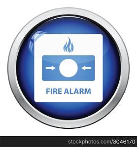 Fire alarm icon. Glossy button design. Vector illustration.