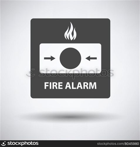 Fire alarm icon on gray background with round shadow. Vector illustration.