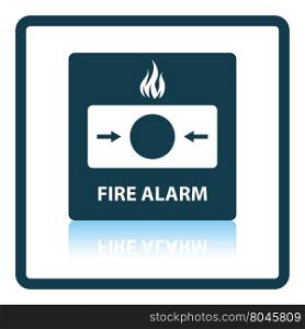 Fire alarm icon. Shadow reflection design. Vector illustration.