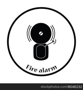 Fire alarm icon. Thin circle design. Vector illustration.