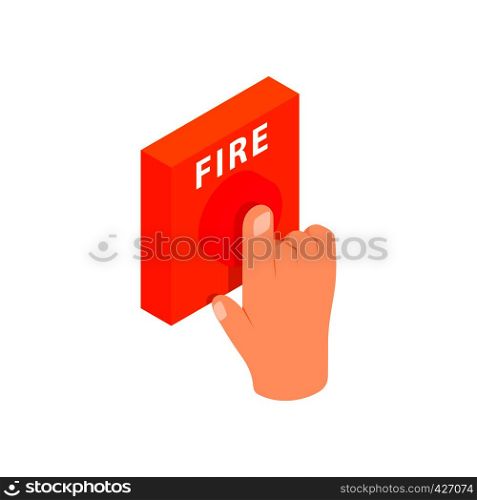 Fire alarm isometric 3d icon on a white background. Fire alarm isometric 3d icon