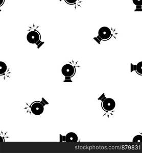 Fire alarm pattern repeat seamless in black color for any design. Vector geometric illustration. Fire alarm pattern seamless black