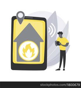 Fire alarm system abstract concept vector illustration. Fire alarm component, system installation, prevention method, smoke sensor, building protection project, emergency plan abstract metaphor.. Fire alarm system abstract concept vector illustration.
