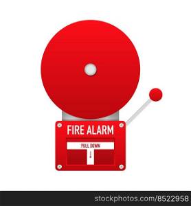 Fire alarm system. Fire equipment Isolated on a White Background.. Fire alarm system. Fire equipment Isolated on a White Background
