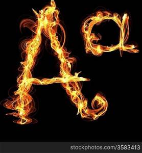 fire alphabet letter A