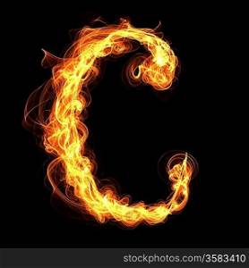 fire alphabet letter C