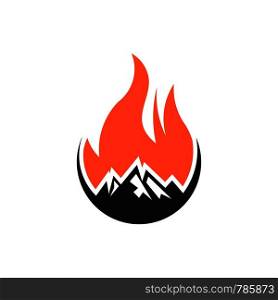 fire and mountain logo template