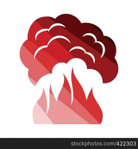 Fire and smoke icon. Flat color design. Vector illustration.