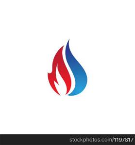 Fire and water vector illustration design template