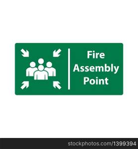 fire assembly point vector icon
