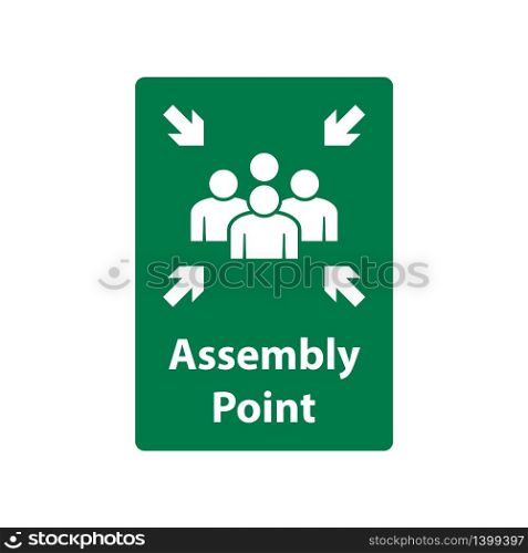 fire assembly point vector icon