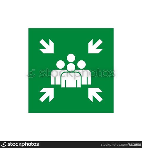 Fire Assembly Point Vector Signage Illustration Design. Vector EPS 10.
