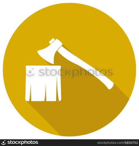 Fire ax on a white background