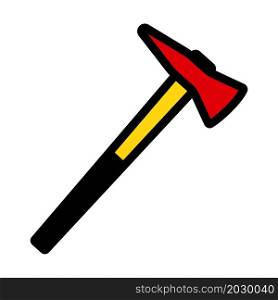 Fire Axe Icon. Editable Bold Outline With Color Fill Design. Vector Illustration.