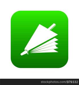 Fire bellows icon green vector isolated on white background. Fire bellows icon green vector