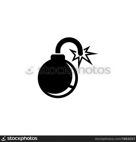 Fire Bomb, Explosive Military Weapon. Flat Vector Icon illustration. Simple black symbol on white background. Fire Bomb, Explosive Military Weapon sign design template for web and mobile UI element. Fire Bomb, Explosive Military Weapon Flat Vector Icon