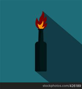 Fire bottle icon. Flat illustration of fire bottle vector icon for web isolated on baby blue background. Fire bottle icon, flat style