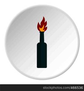Fire bottle icon in flat circle isolated on white background vector illustration for web. Fire bottle icon circle