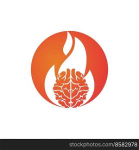 Fire brain vector logo design template. 