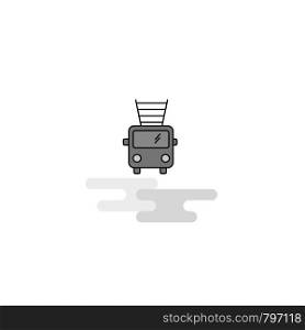 Fire brigade truck Web Icon. Flat Line Filled Gray Icon Vector