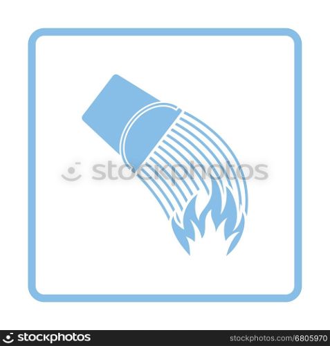 Fire bucket icon. Blue frame design. Vector illustration.