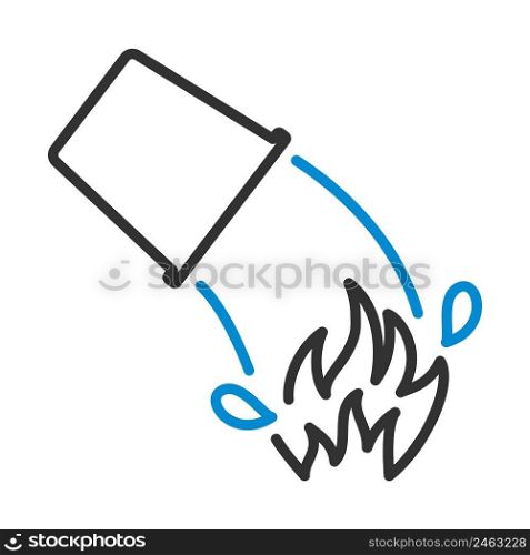 Fire Bucket Icon. Editable Bold Outline With Color Fill Design. Vector Illustration.
