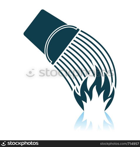 Fire Bucket Icon. Shadow Reflection Design. Vector Illustration.